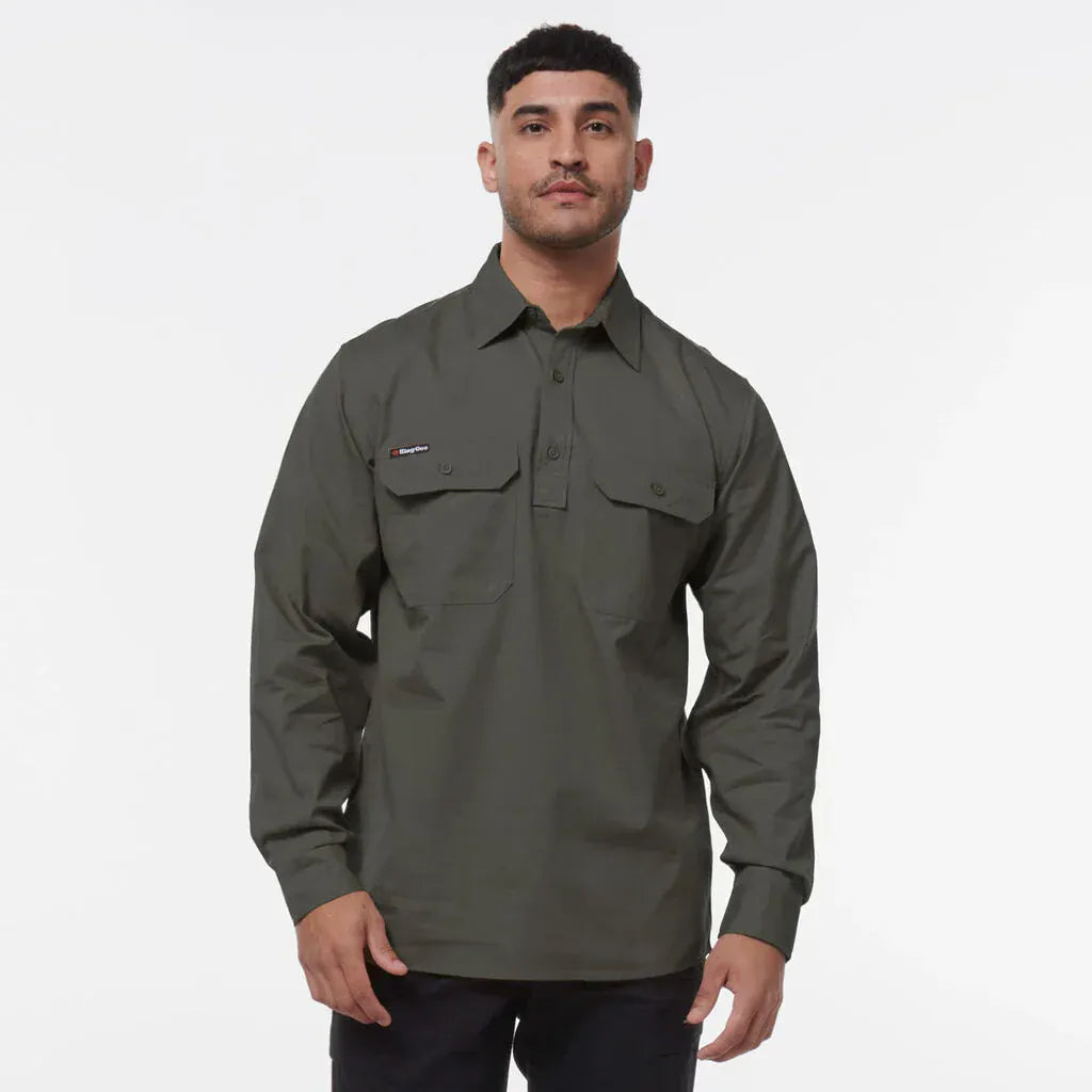 KingGee Workcool Vented Closed Front Long Sleeve Shirt K14033